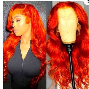 Red human hair wig for sale 22” only worn once